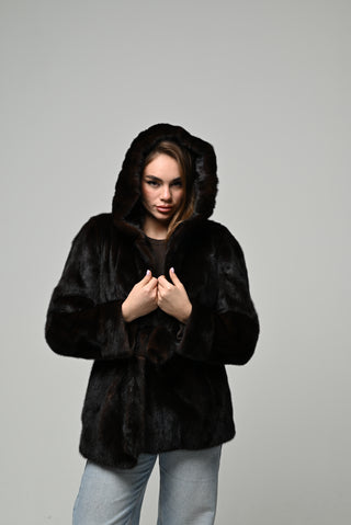 Visone cappuccio e cintura 1011