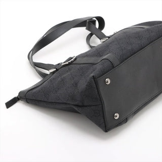 Gucci GG Canvas Canvas & Leather Hand bag Black