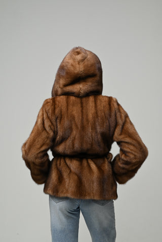 Visone cappuccio e cintura 1006
