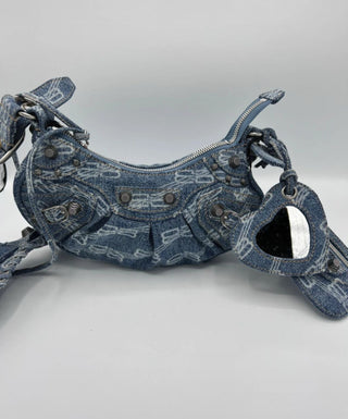 Balenciaga le Cagole Xs Monogram Bu/Denim