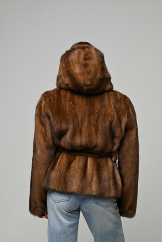 Visone cappuccio e cintura 1010